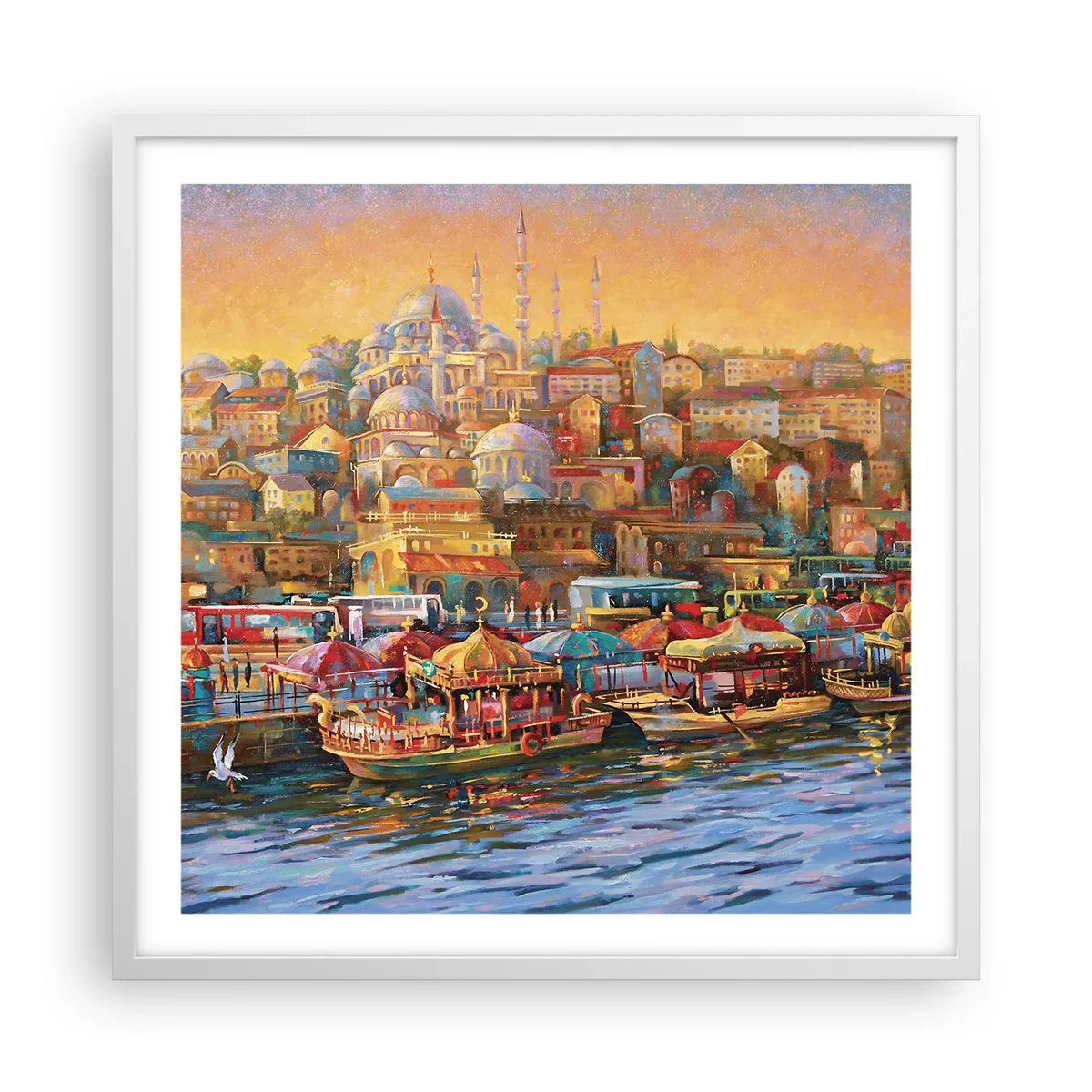Affiche dans un cadre blanc - Poster - Conte d'Istanbul - 60x60 cm