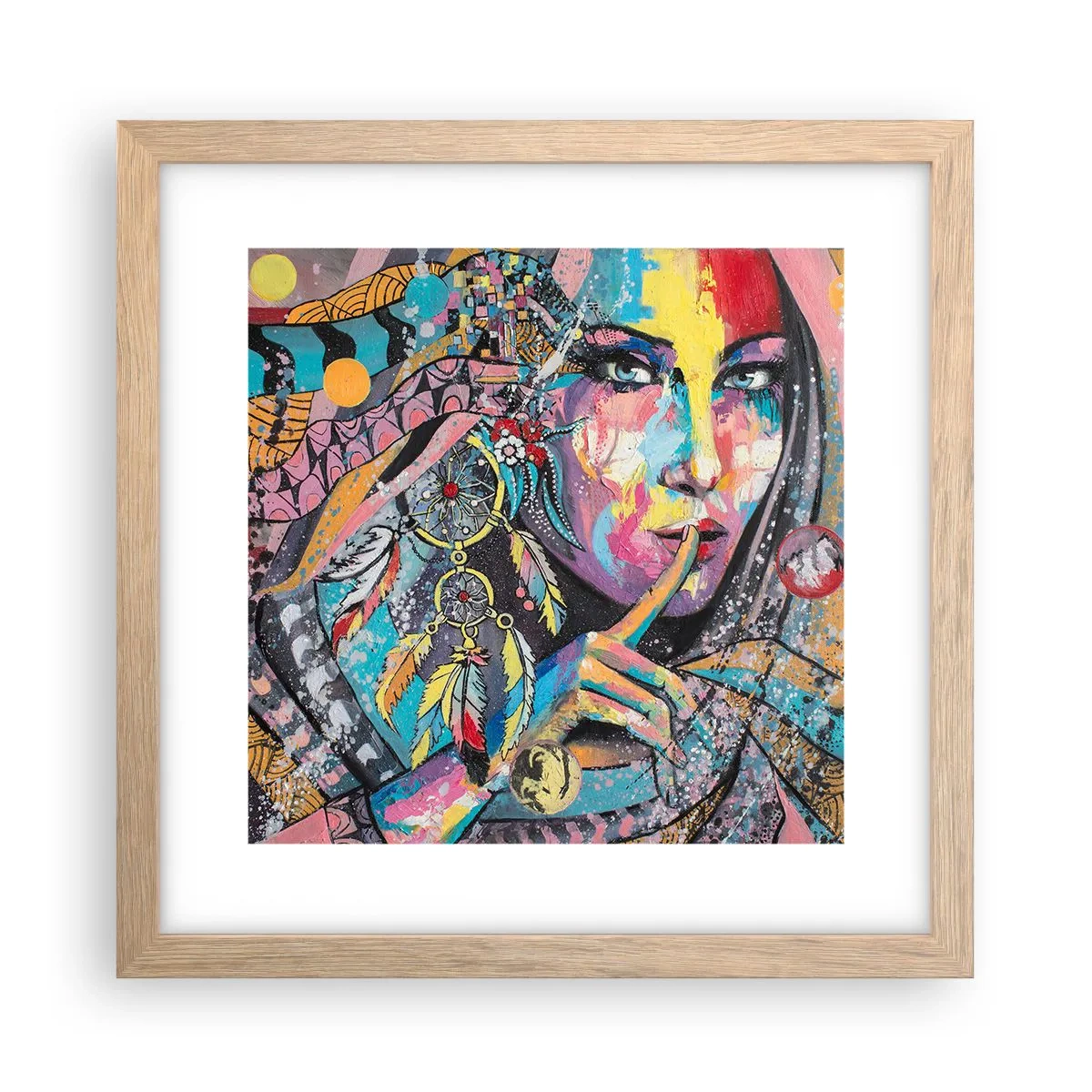 Affiche dans un chêne clair - Poster - Taisez-vous jusqu'à ce que vous compreniez - 30x30 cm