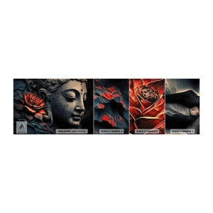Échantillon de Papier Peint Autocollant Deluxe Sticker - En harmonie avec le monde - Bouddha, Inde, Méditation - 100x30 cm