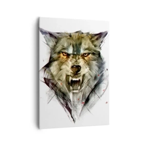 Impression sur toile - Image sur toile - Un loup dangereux sous une forme dynamique et artistique - 50x70cm - Pas un pas ! - Décoration murale moderne pour le salon et la chambre ARTTOR