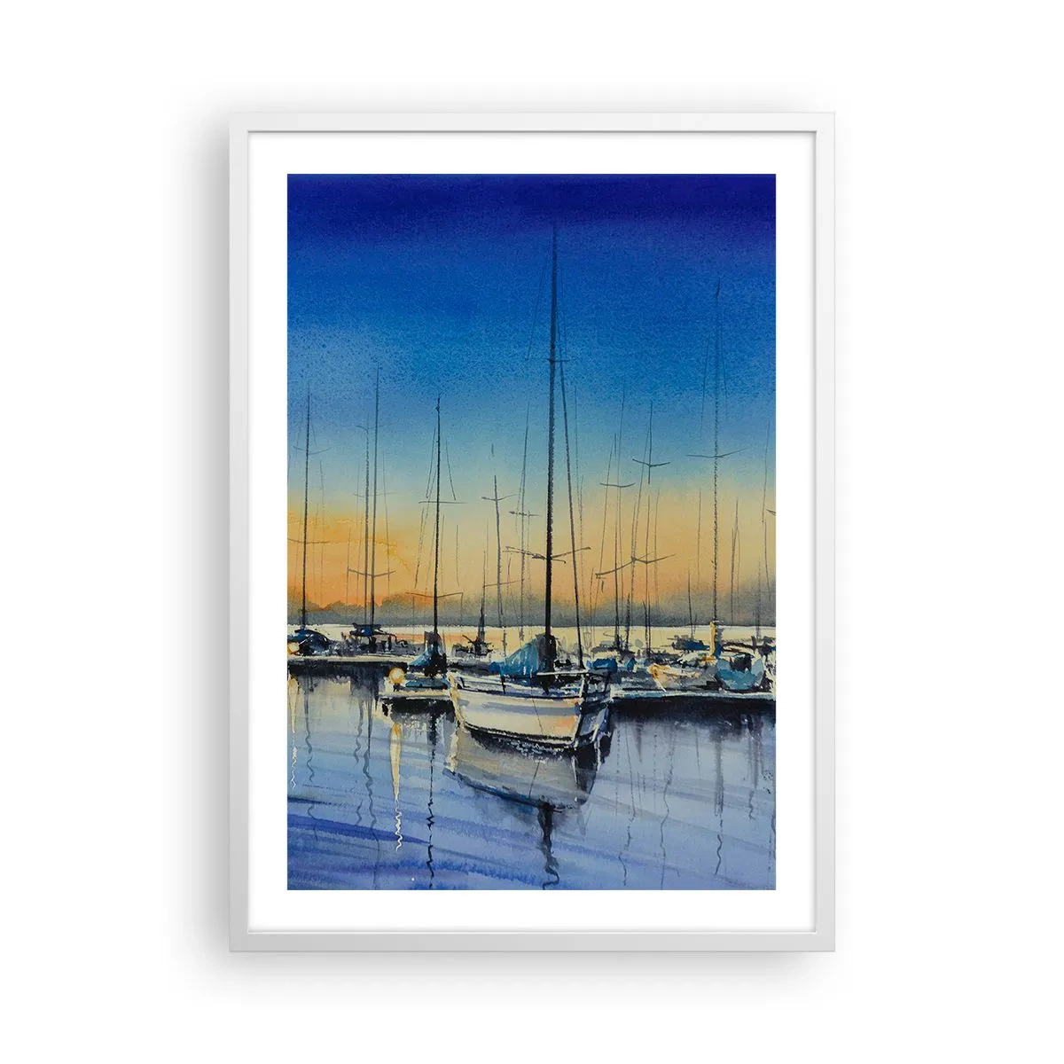 Affiche dans un cadre blanc - Poster - Fin d'une belle journée - 50x70 cm