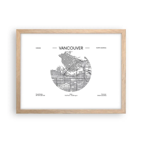 Affiche dans un chêne clair - Poster - Anatomie de Vancouver - 40x30 cm