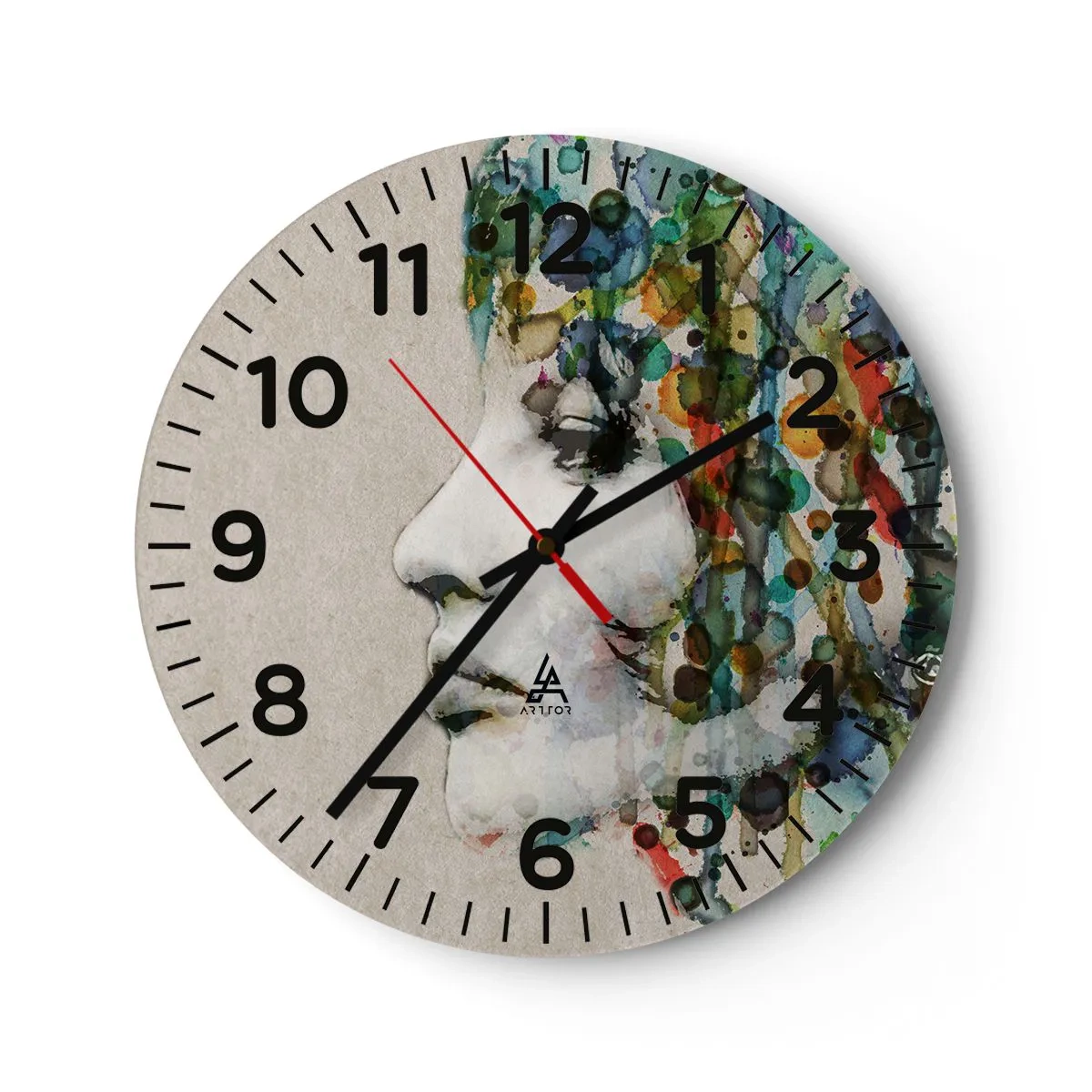 Horloge murale - Pendule murale - Elle est sortie de la grisaille - 40x40 cm