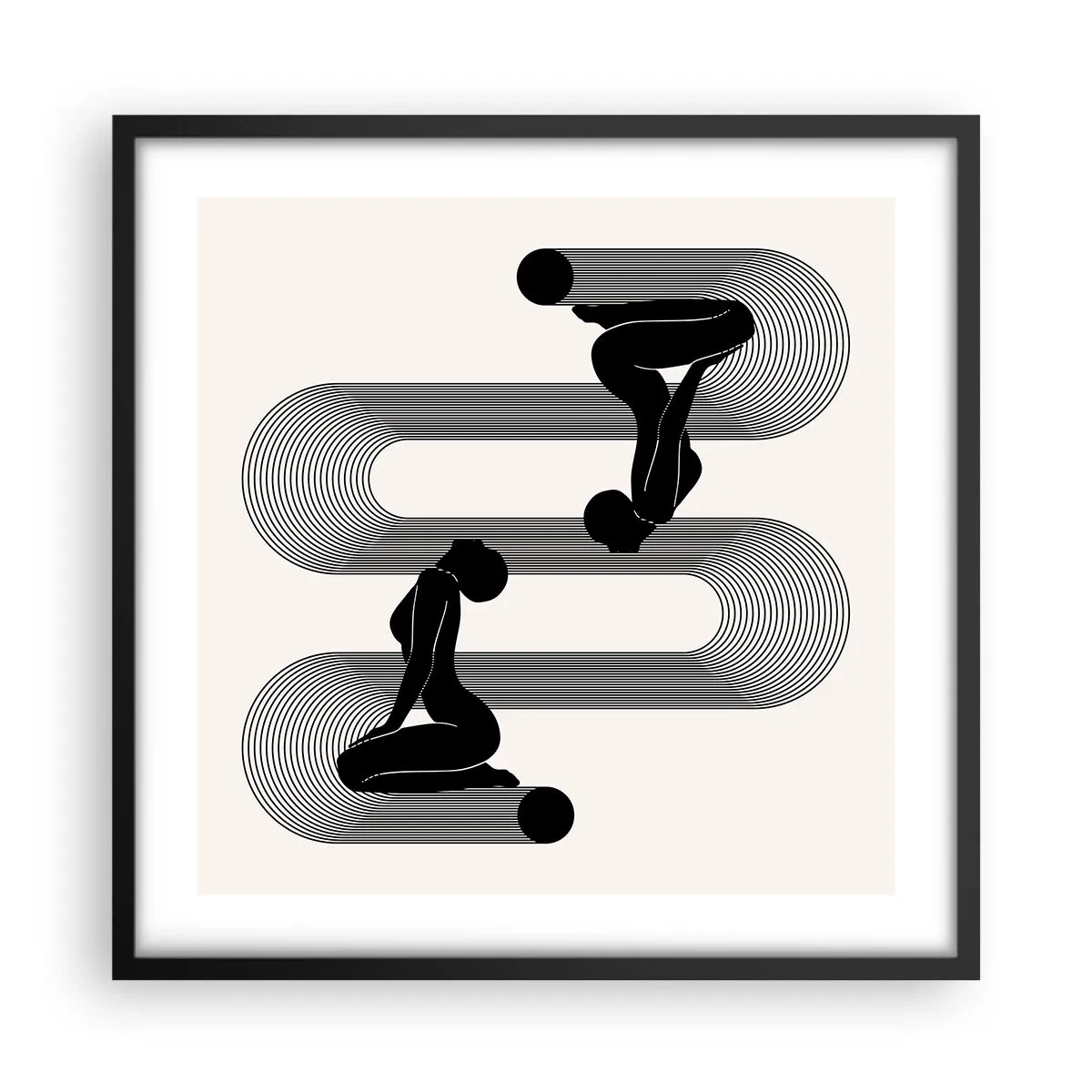 Affiche dans un cadre noir - Poster - Symétrie sensuelle - 50x50 cm