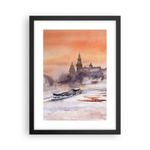 Affiche dans un cadre noir - Poster - Coucher de soleil royal - 30x40 cm