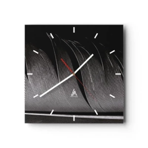 Horloge murale - Pendule murale - La plume – un design magnifique - 40x40 cm