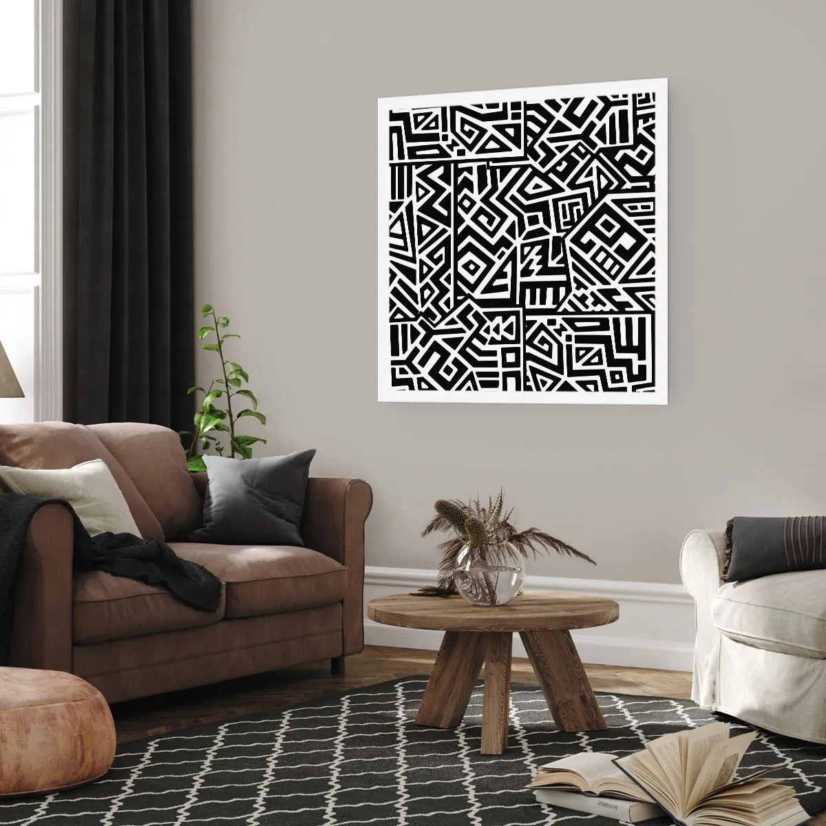 Affiche - Poster - Composition précolombienne - 40x40 cm