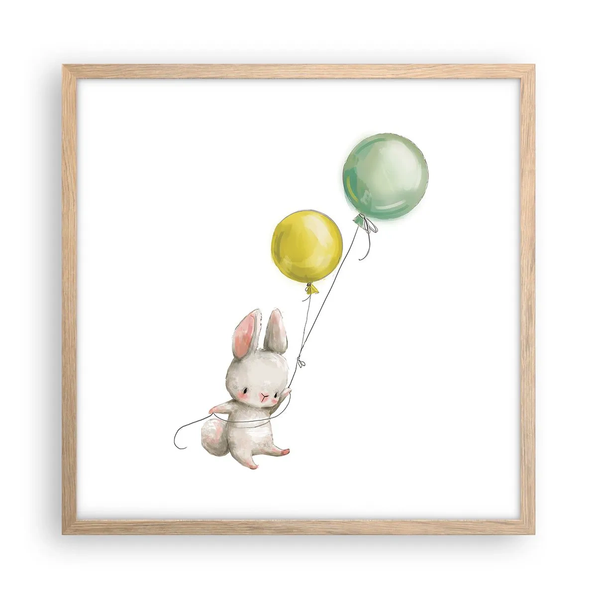 Affiche dans un chêne clair - Poster - Moi aussi je vole! - 50x50 cm