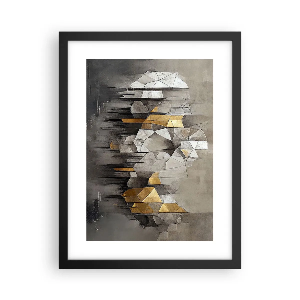 Affiche dans un cadre noir - Poster - Composition de glace et de lumière - 30x40 cm