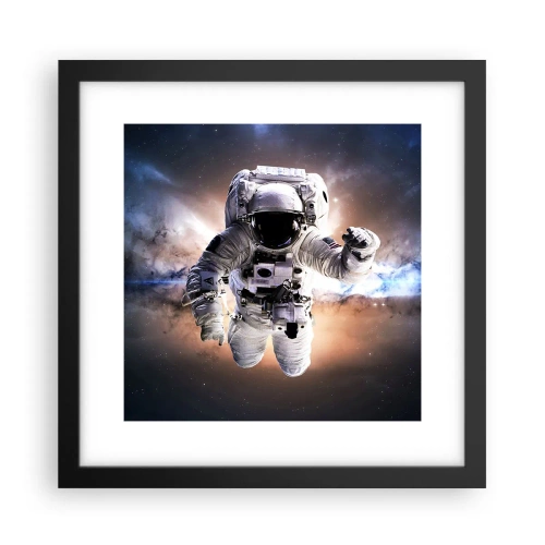 Affiche dans un cadre noir - Poster - Salutations de l'espace - 30x30 cm