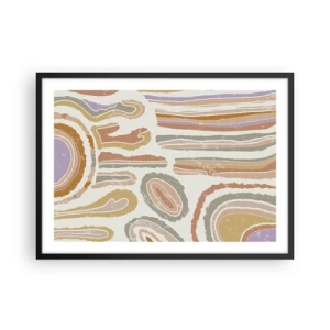 Affiche dans un cadre noir - Poster - Coupes transversales colorées de formes abstraites - 70x50cm - Coupes transversales colorées - Décoration murale moderne pour le salon et la chambre ARTTOR