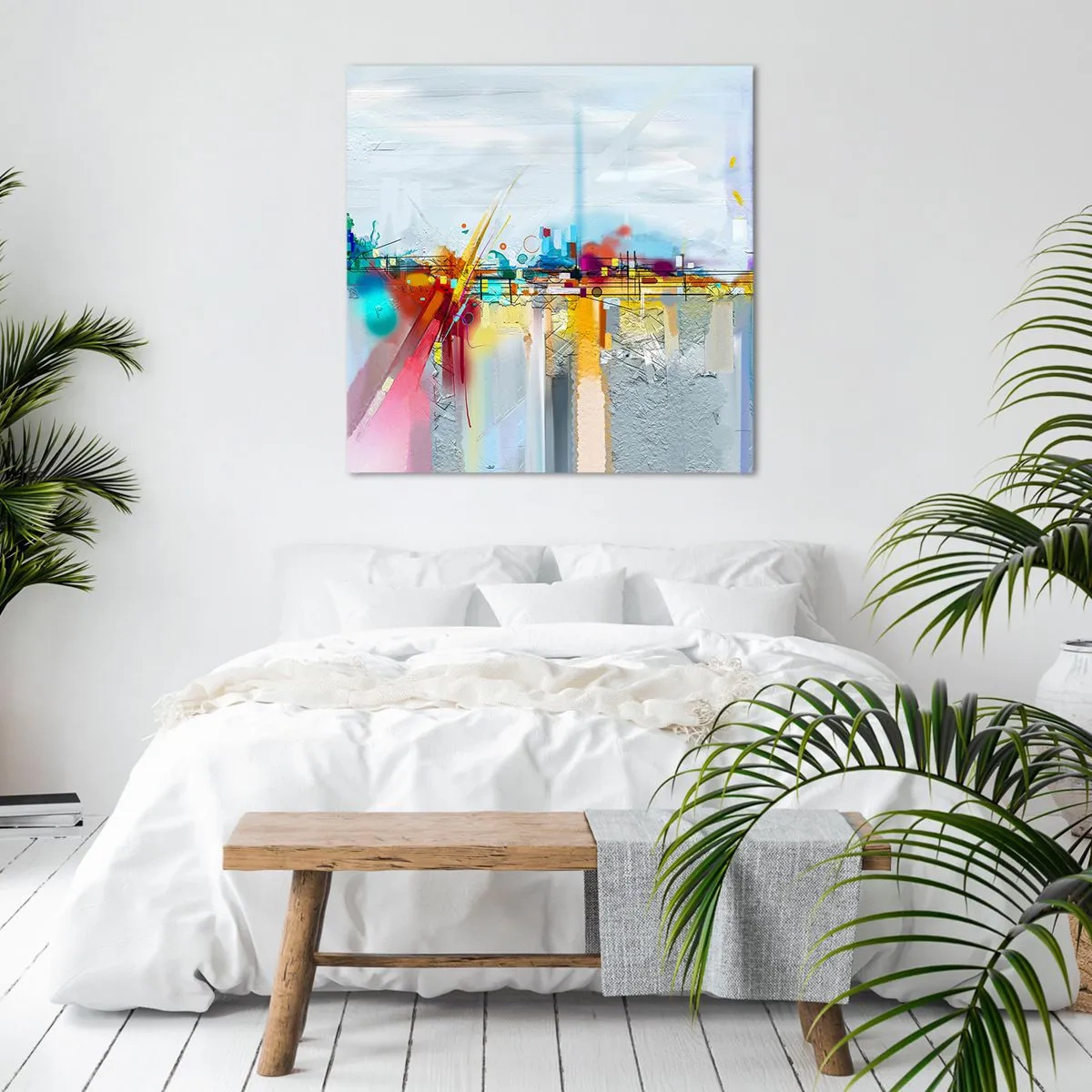 Impression sur toile - Image sur toile - Pont de joie sur le fleuve de la vie - 50x50 cm