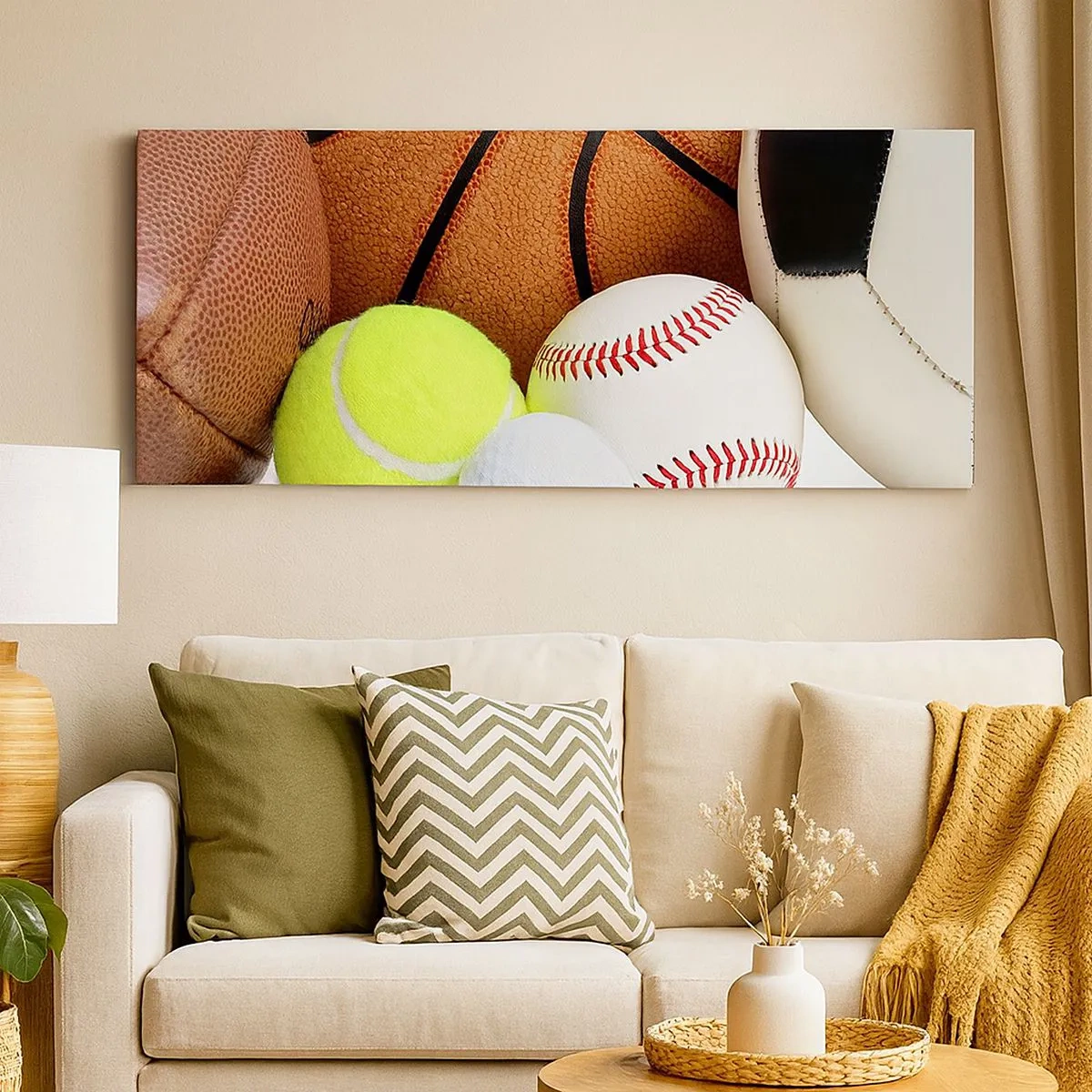 Impression sur toile - Image sur toile - Le football nous connecte ! - 100x40 cm