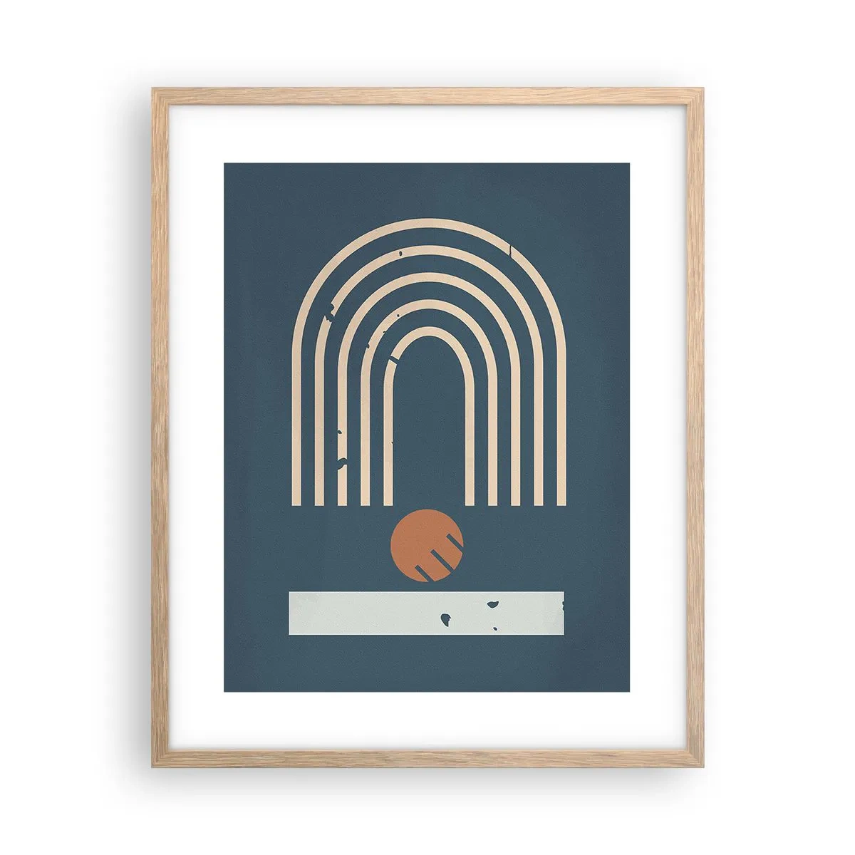 Affiche dans un chêne clair - Poster - Géométrie sur la grenade - 40x50 cm