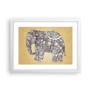 Affiche dans un cadre blanc - Poster - L'éléphant s'est apprêté - 40x30 cm