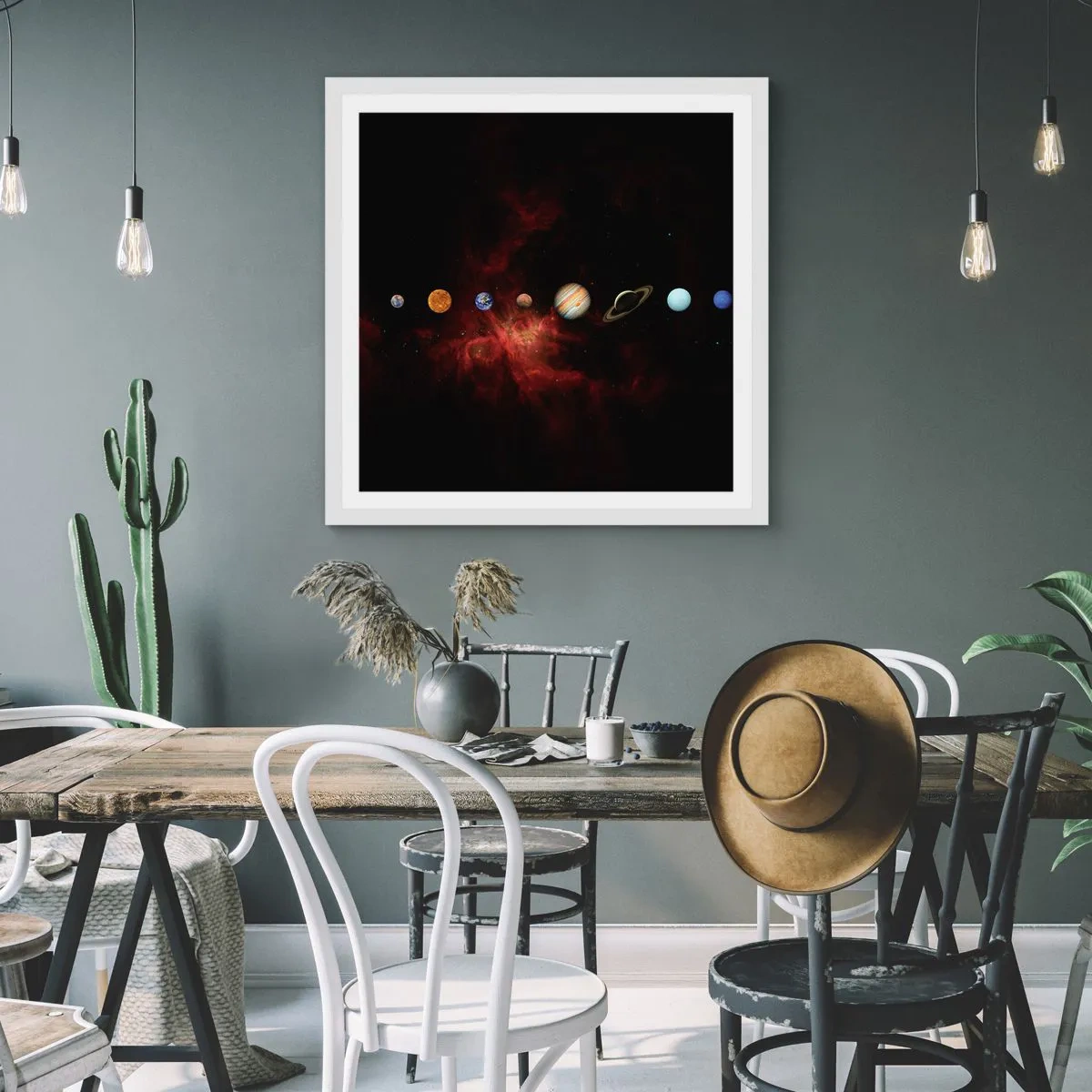 Affiche dans un cadre blanc - Poster - Notre quartier - 60x60 cm