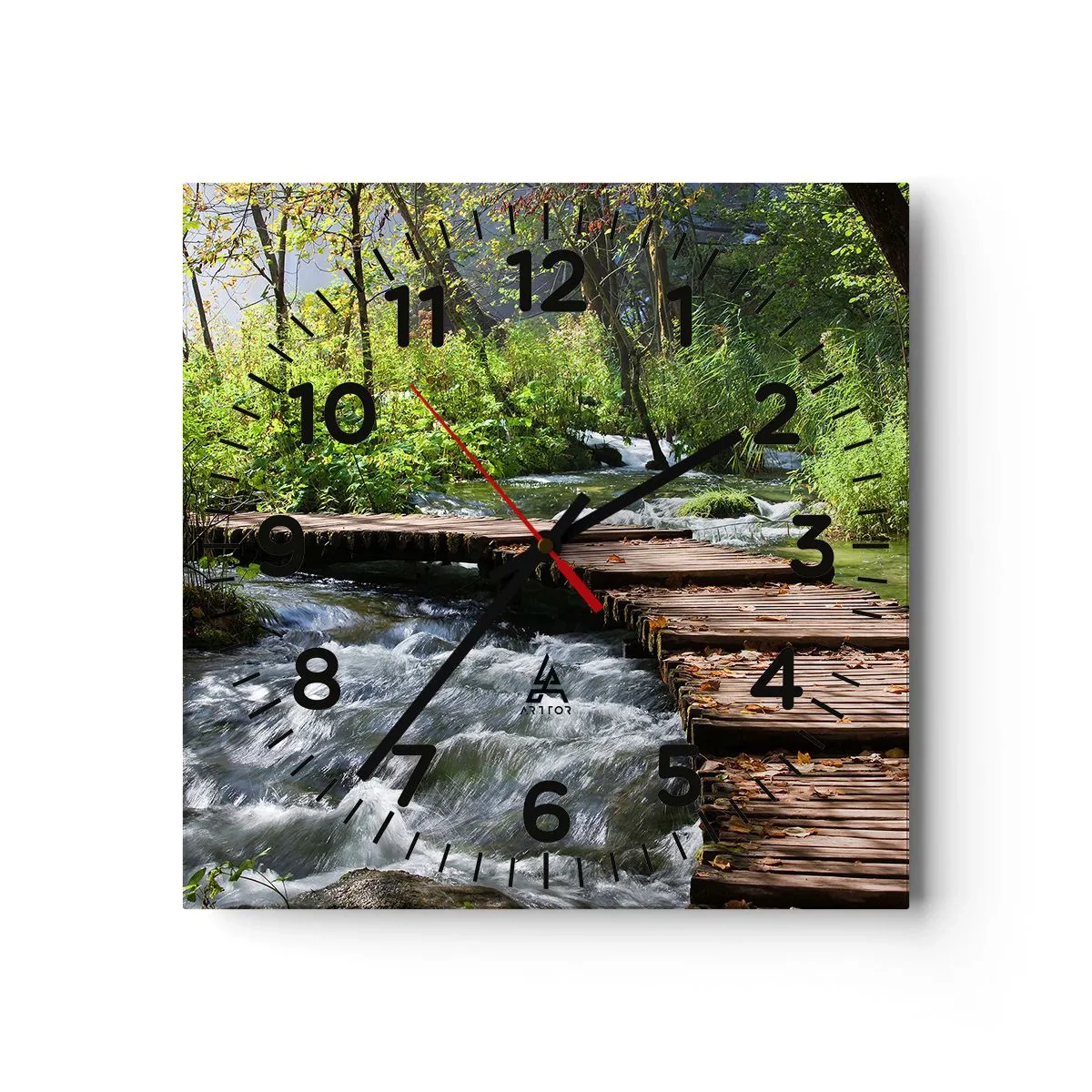 Horloge murale - Pendule murale - Au-dessus de la cascade mousseuse - 30x30 cm