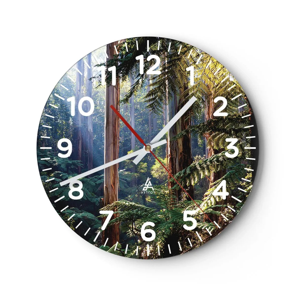 Horloge murale - Pendule murale - Fable de la forêt - 30x30 cm