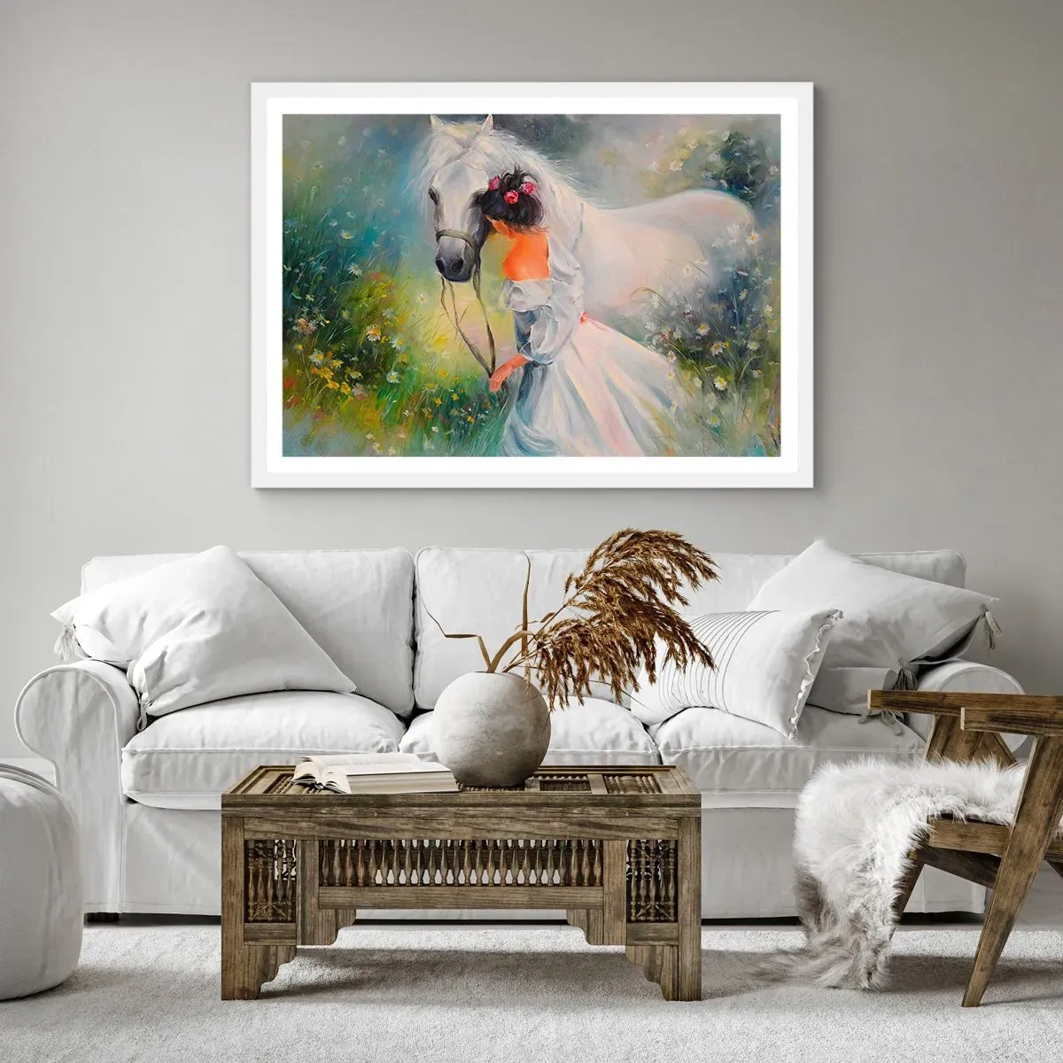 Affiche dans un cadre blanc - Poster - Comme dans un beau rêve - 40x30 cm