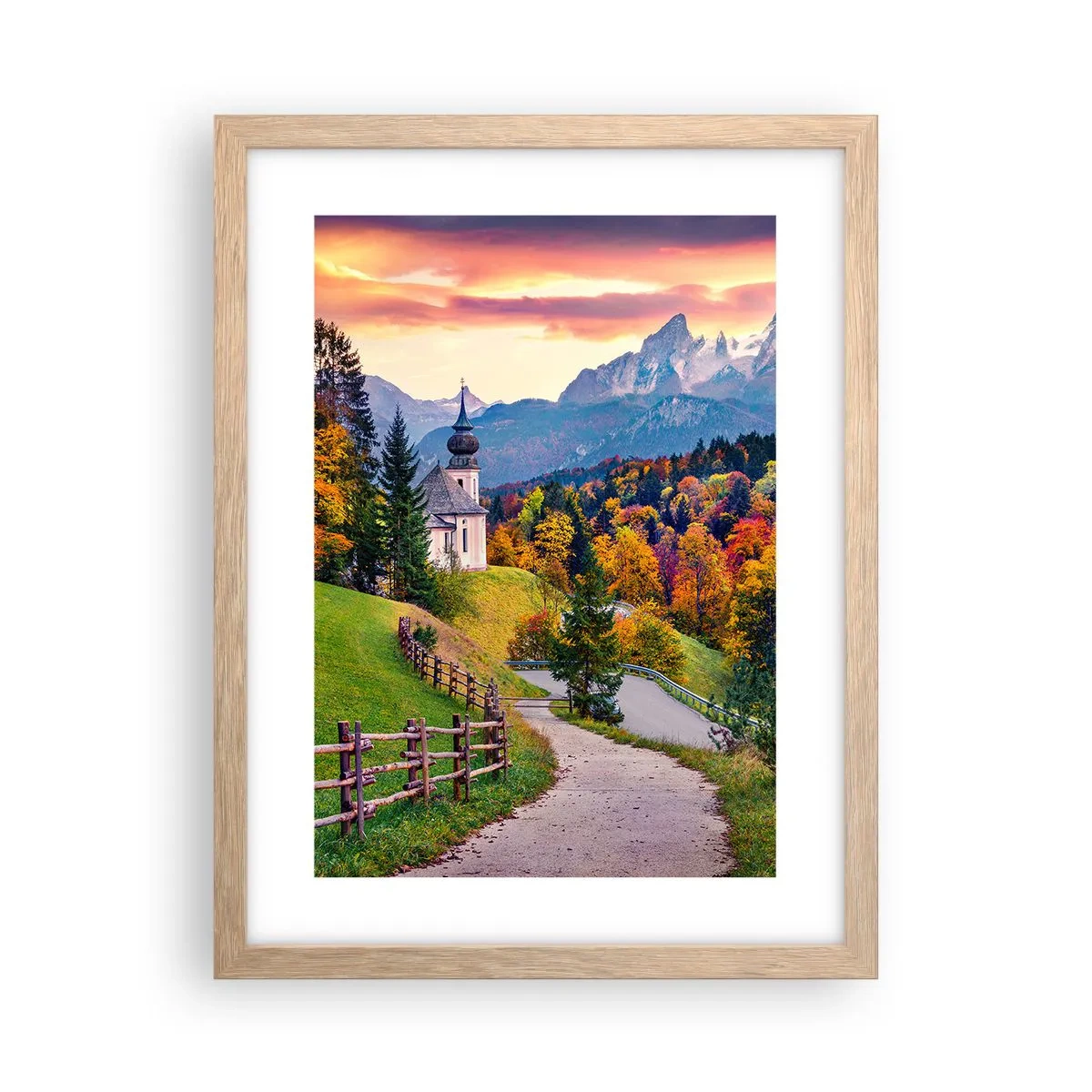 Affiche dans un chêne clair - Poster - Paysage comme peind - 30x40 cm