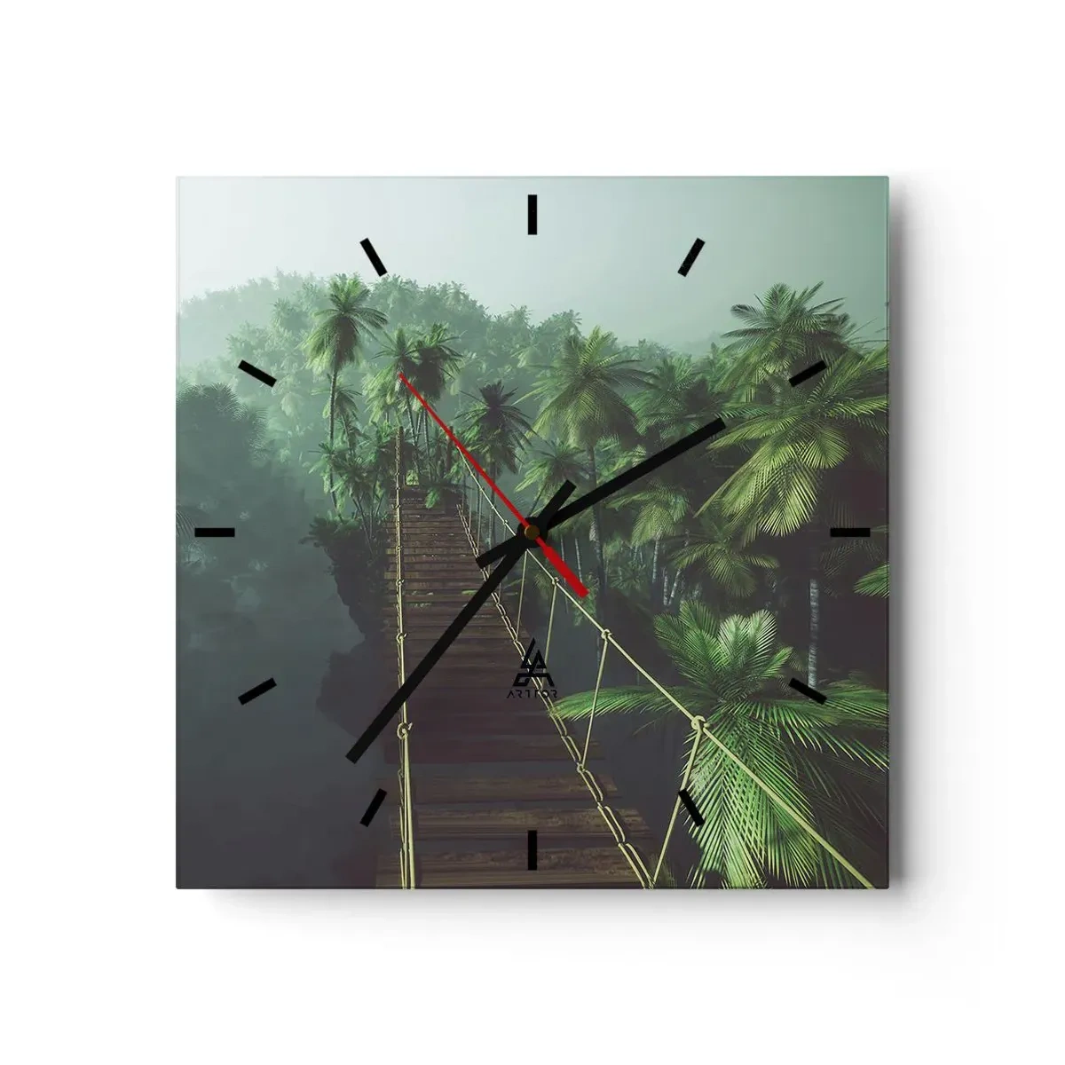 Horloge murale - Pendule murale - Au fil de la verdure - 40x40 cm