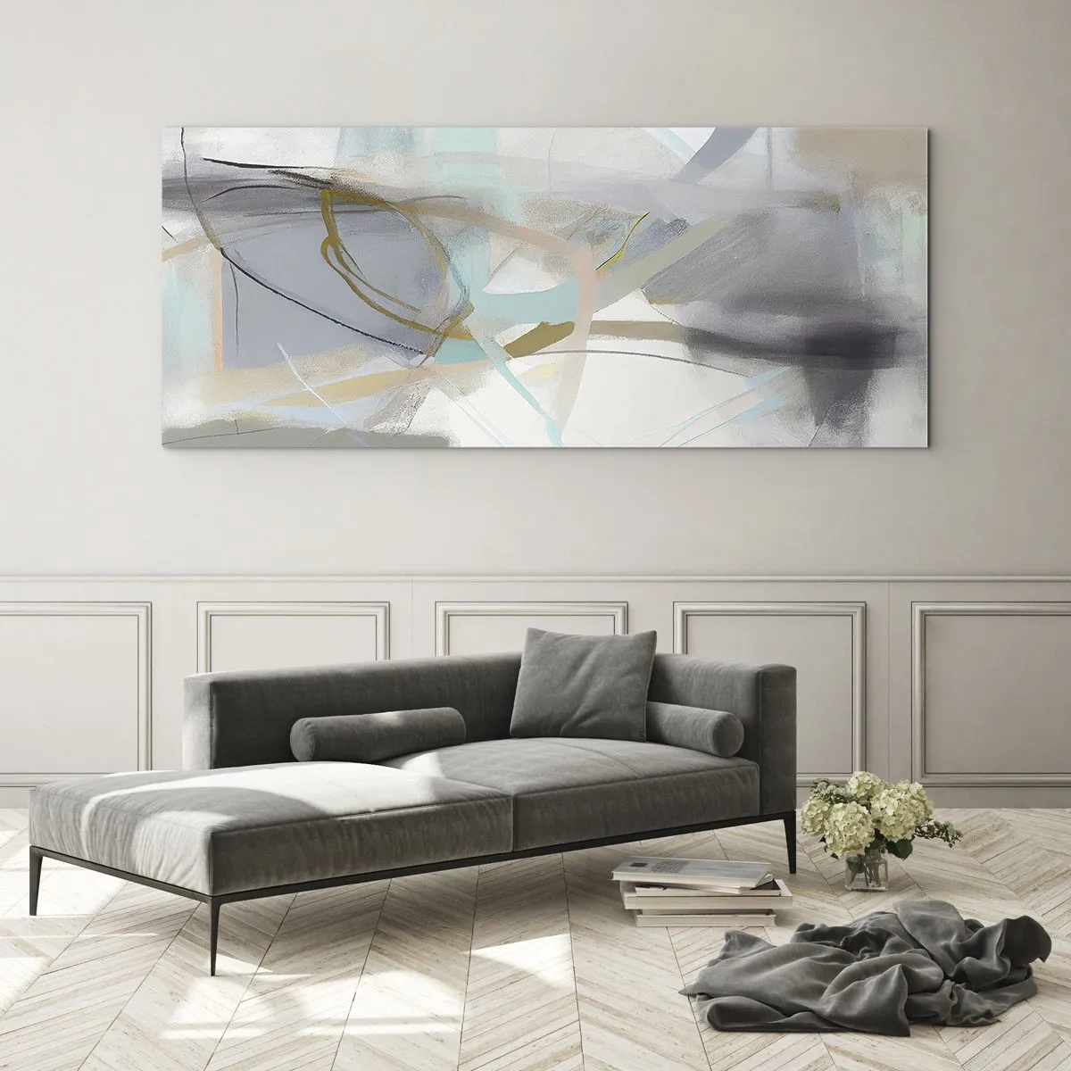 Impression sur verre - Image sur verre - Abstraction brumeuse - 100x40 cm