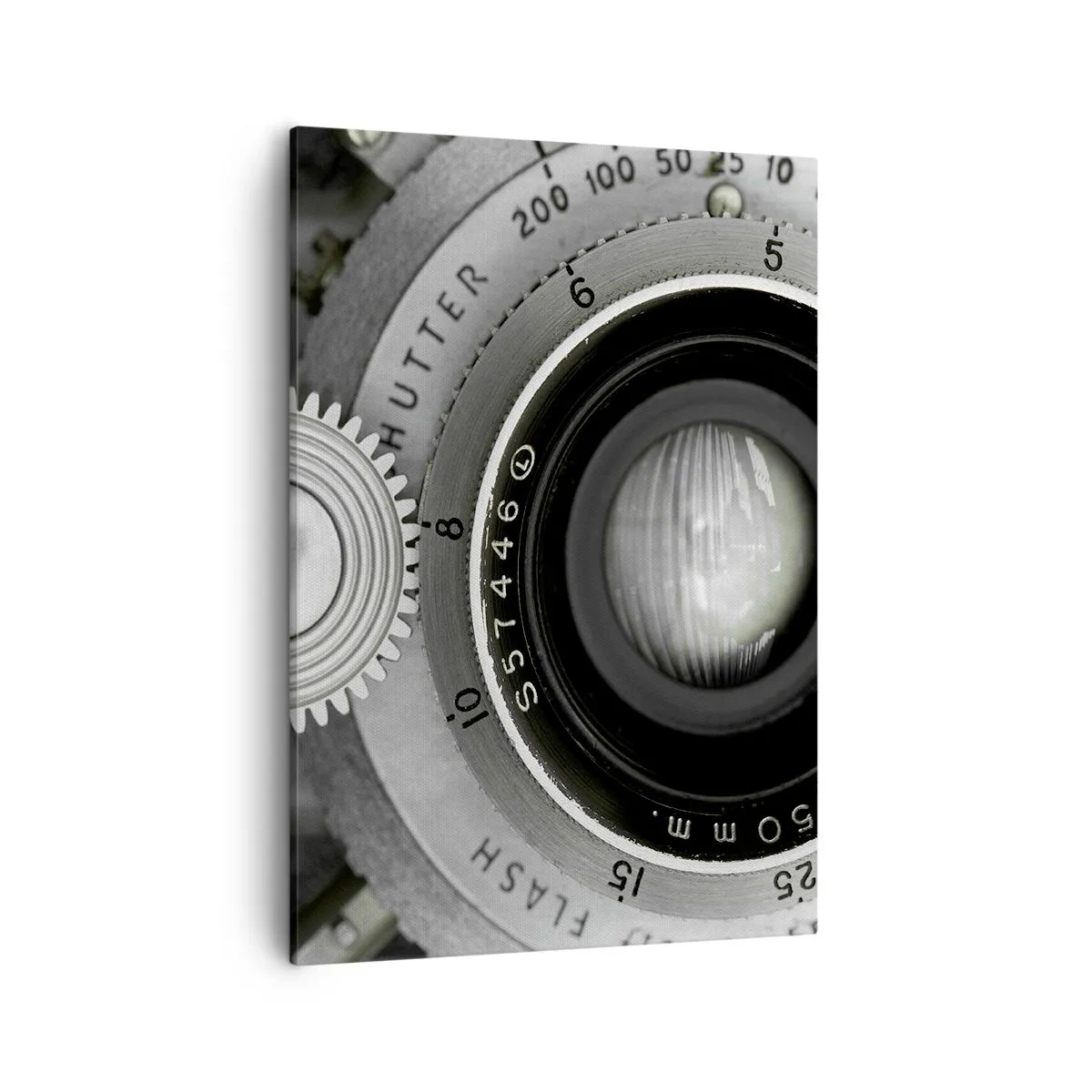 Impression sur toile - Image sur toile - L'objectif d'un vieil appareil photo - 50x70cm - Histoire d'Hollywood - Décoration murale moderne pour le salon et la chambre ARTTOR