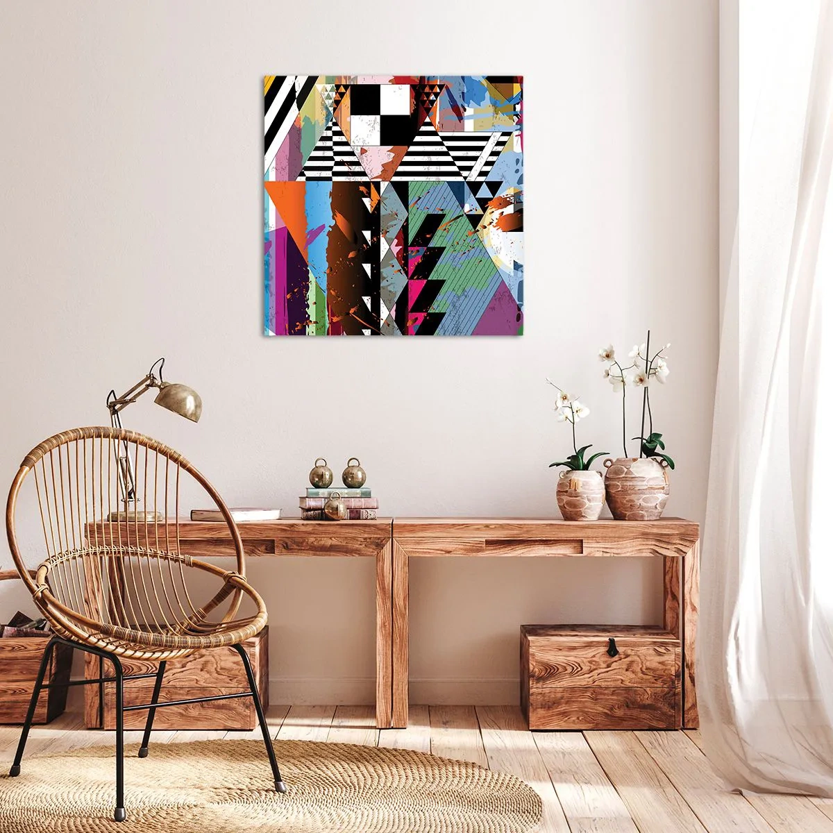 Impression sur toile - Image sur toile - Géométrique et organique - 40x40 cm