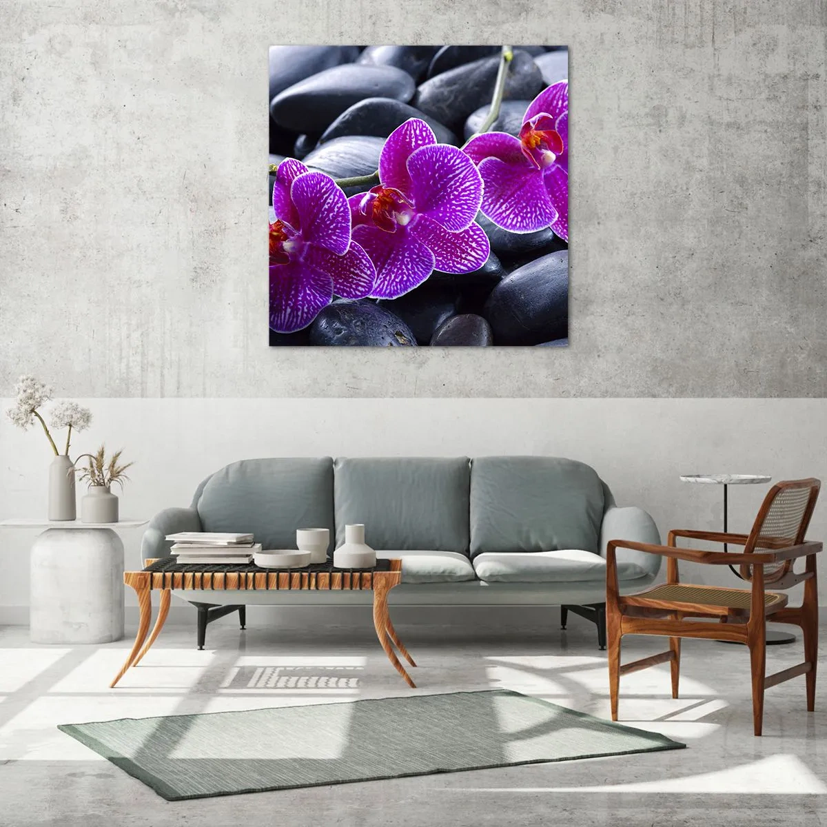 Impression sur verre - Image sur verre - Les pierres brillaient de joie - 60x60 cm