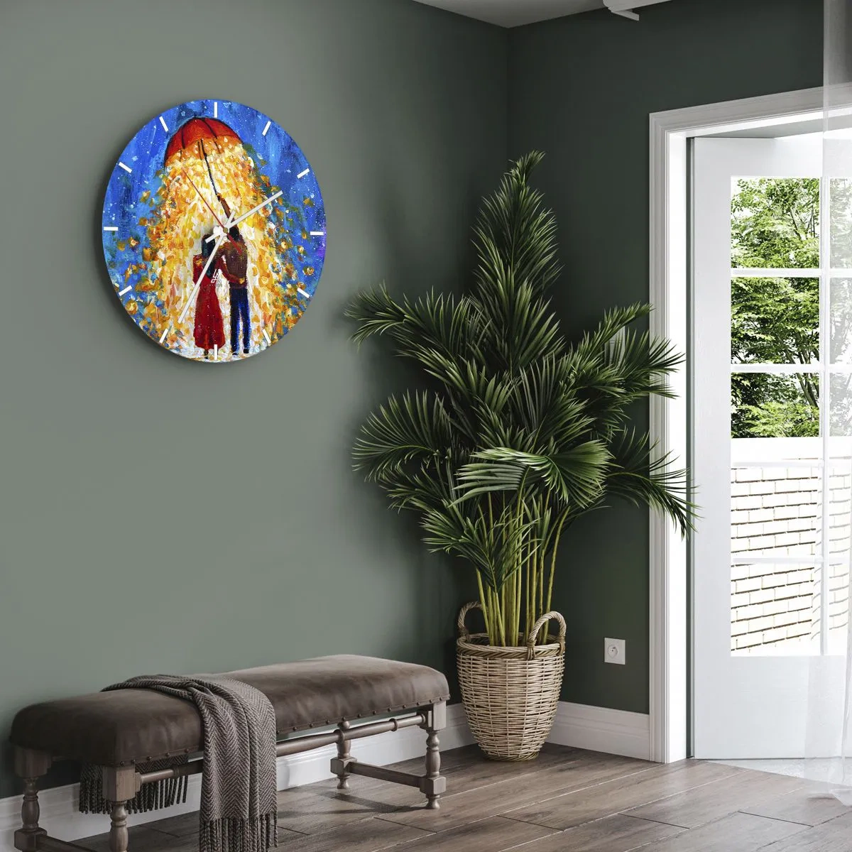 Horloge murale - Pendule murale - La magie d'une soirée pluvieuse ? - 30x30 cm