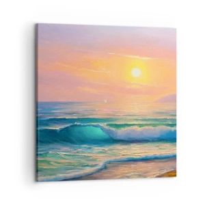 Impression sur toile - Image sur toile - Le chant turquoise des vagues - 60x60 cm