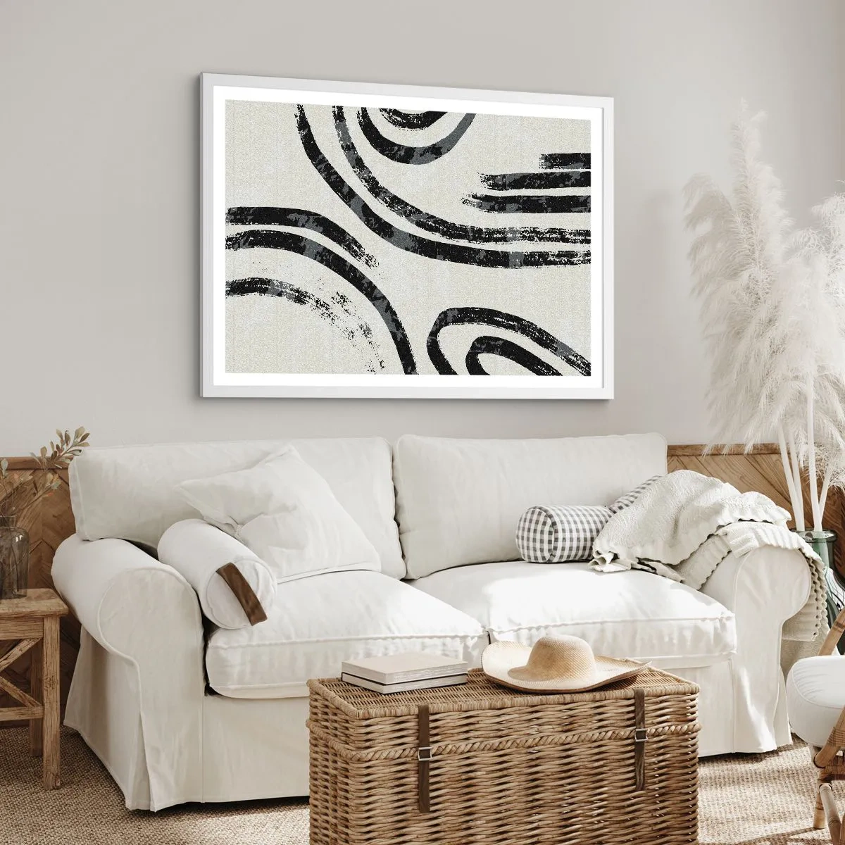 Affiche dans un cadre blanc - Poster - À moitié arrêté - 91x61 cm