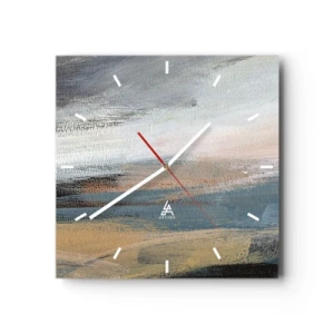 Horloge murale - Pendule murale - Abstraction : paysage nordique - 40x40 cm