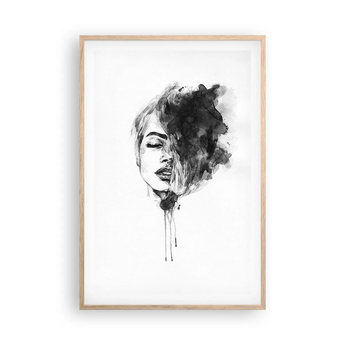 Affiche dans un chêne clair - Poster - De quoi rêve la fille - 61x91 cm