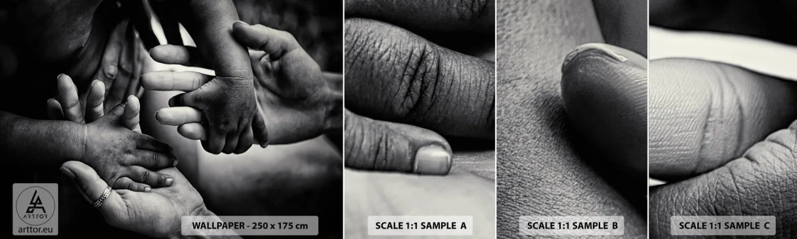 Échantillon de Papier Peint Autocollant Deluxe Sticker - Être humain - Mains, Personnes, Amour - 100x30 cm