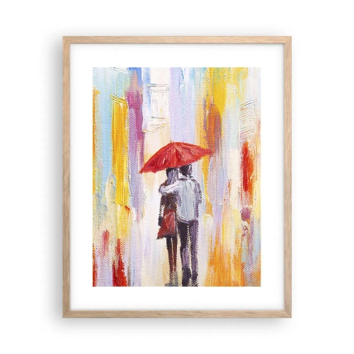 Affiche dans un chêne clair - Poster - Qu'il pleuve encore - 40x50 cm