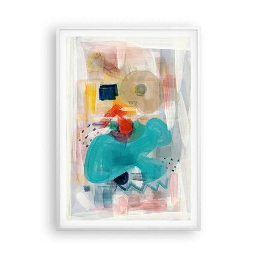 Affiche dans un cadre blanc - Poster - Jeu de couleurs - 70x100 cm