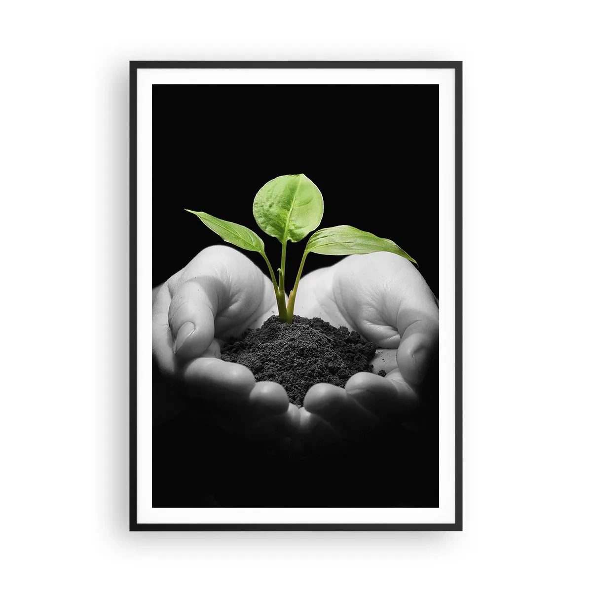 Affiche dans un cadre noir - Poster - J'aime la nature, je la protège - 70x100 cm