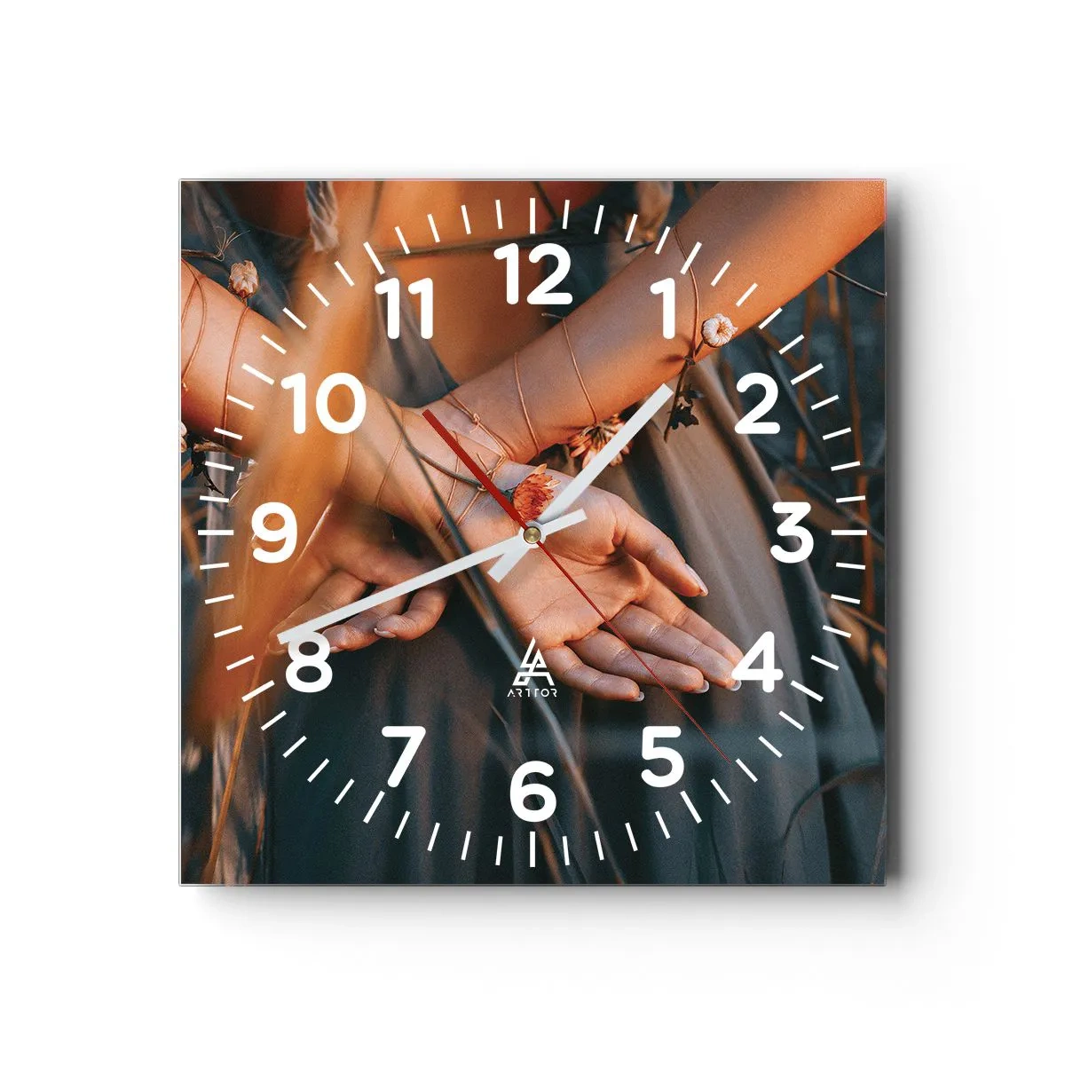 Horloge murale - Pendule murale - Liée à la nature - 40x40 cm