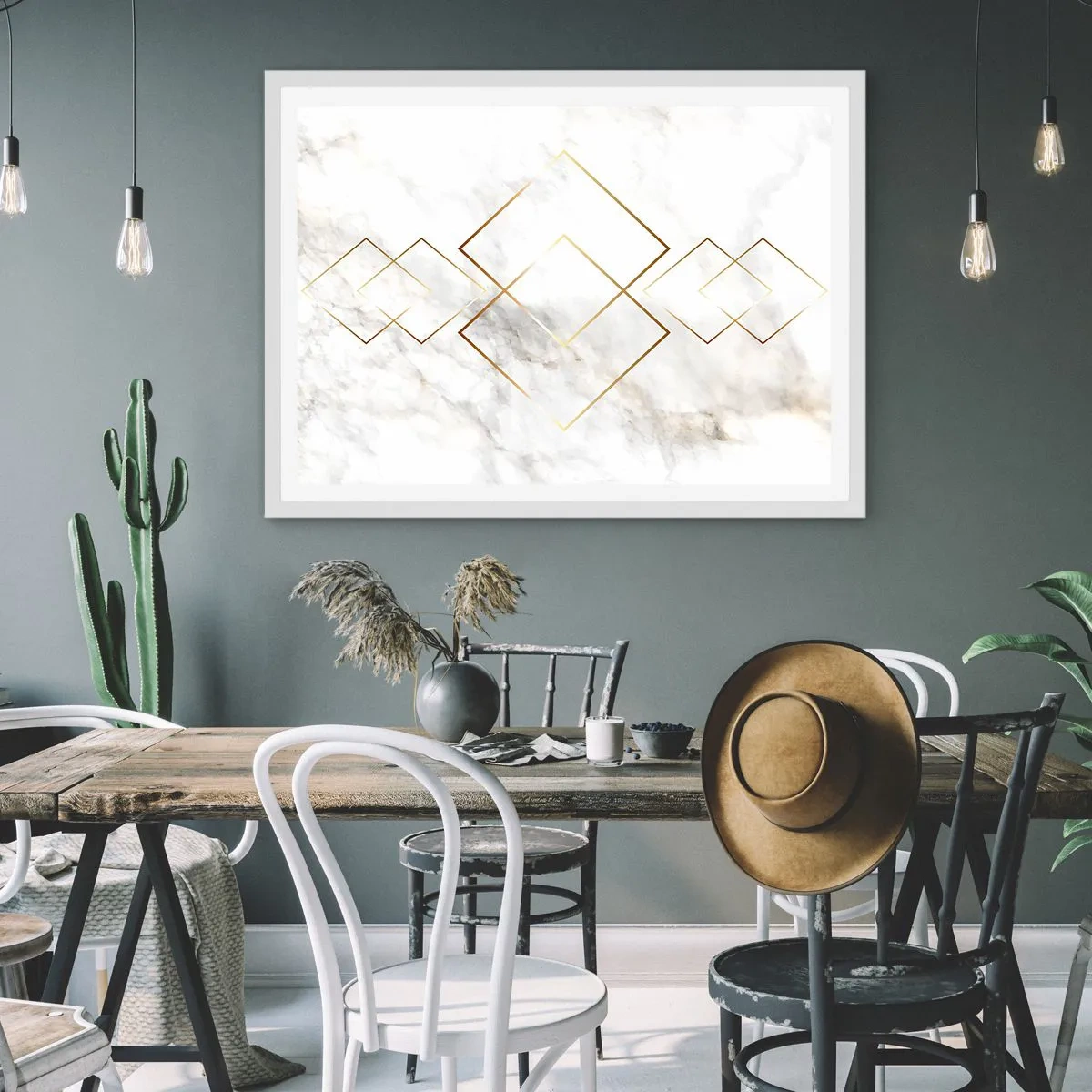 Affiche dans un cadre blanc - Poster - Vue à l'infini - 91x61 cm