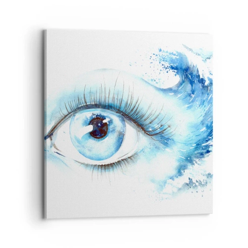 Impression sur toile - Image sur toile - Plongez-vous dans le bleu du regard - 70x70 cm