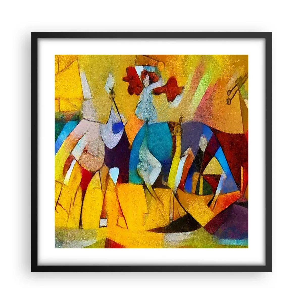 Affiche dans un cadre noir - Poster - Soleil - vie - joie - 50x50 cm