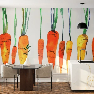 Papier Peint Photo Premium Canvas - La beauté de l'ordinaire - La gastronomie, Carotte, Graphique - 200x140 cm