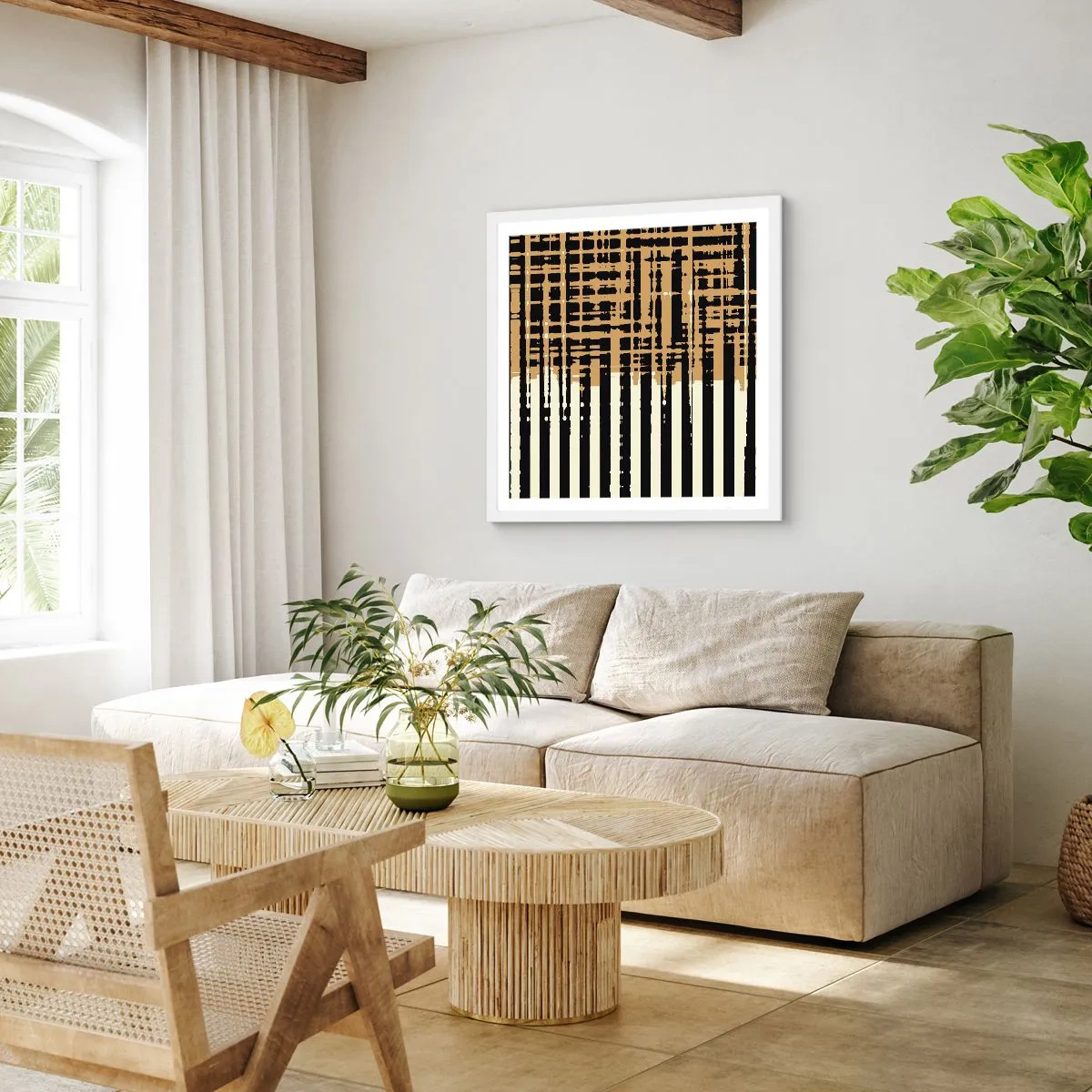 Affiche dans un cadre blanc - Poster - Abstraction architecturale - 40x40 cm