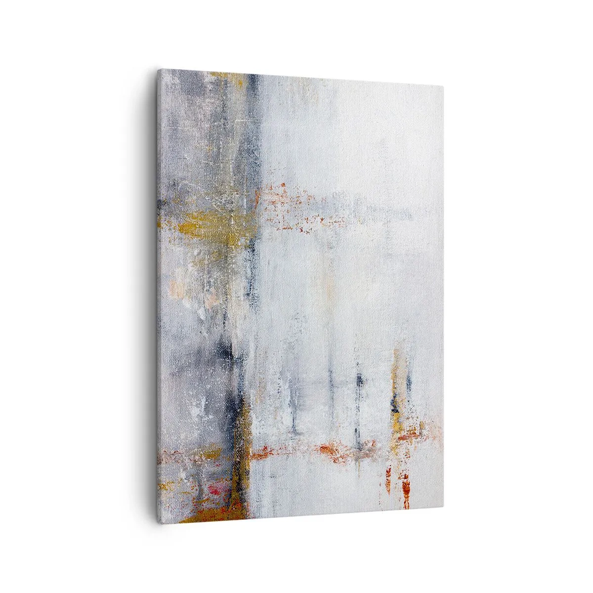 Impression sur toile - Image sur toile - Un paysage abstrait aux accents flous de gris et d'or. - 50x70cm - Derrière l'air un rideau - Décoration murale moderne pour le salon et la chambre ARTTOR