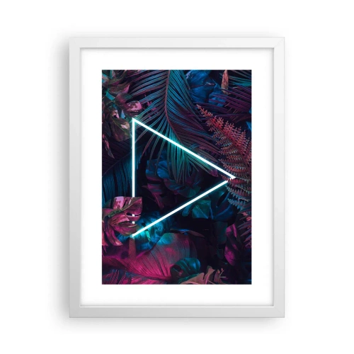 Affiche dans un cadre blanc - Poster - Jardin de style disco - 30x40 cm