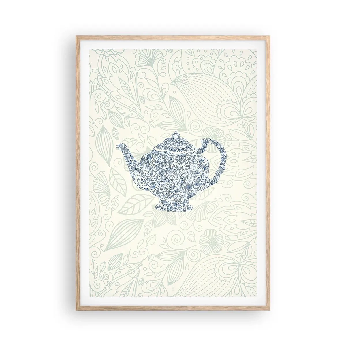 Affiche dans un chêne clair - Poster - Le charme du thé - 70x100 cm