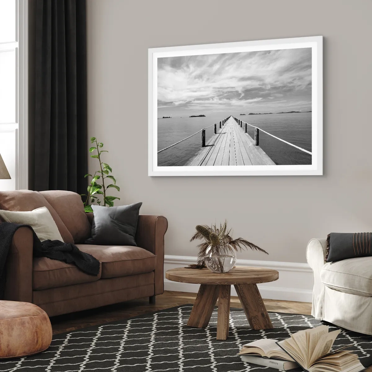 Affiche dans un cadre blanc - Poster - Et peut-être un voyage... - 100x70 cm