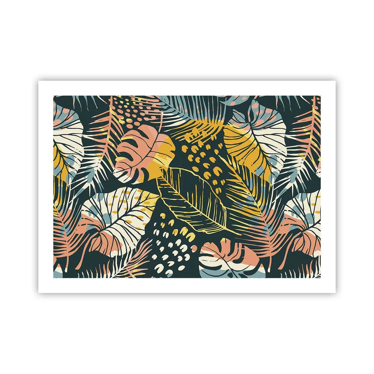 Affiche - Poster - Fantaisie feuillue - 70x50 cm