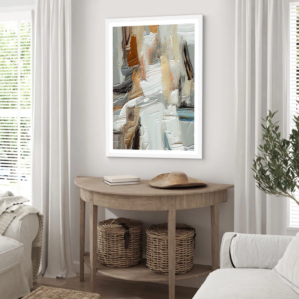 Affiche dans un cadre blanc - Poster - Couches colorées - 30x40 cm